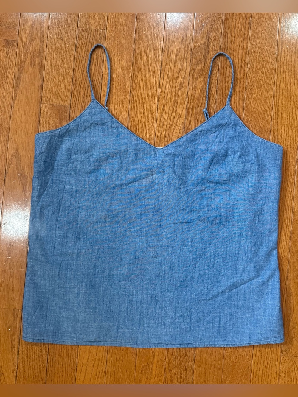 J. Crew Blue Denim-Look Spaghetti Strap Tank